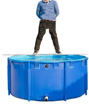 Piscine Fuori Terra, Laghetto For Pesci Pieghevole Da Giardino Con Cornice For Piscina Con Borsa For La Conservazione Dell'acqua In Tela Impermeabile Resistente Allo Strappo For Patio, Dimensioni Pers