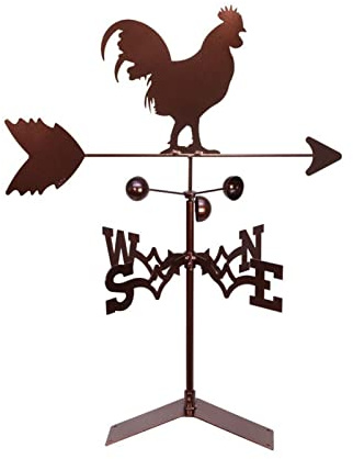 Bousige Banderuola in Metallo, Segnavento da Giardino Animato, Segnavento Aereo,Weathervane Rame d'Epoca Ornamento per La Decorazione del Giardino E della Fattoria-Gallo Segnavento,(2,1)