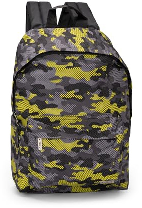 COMIX, ZAINO AMERICANO ALLOVER MESH Unisex-Bambini e ragazzi, Nero Camo, Medio