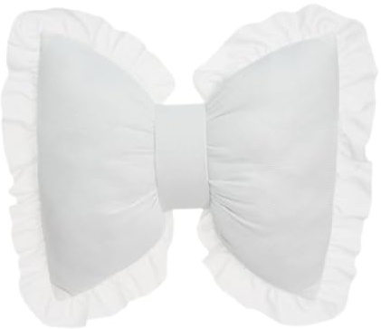 Söt rosettkudde för soffa mjuk rosett prydnadskudde prydnad heminredning hantverk ryggkudde dekorativa kuddar dekorkudde för bondgård bil vardagsrum sovrum (vit, 32 x 28 cm)