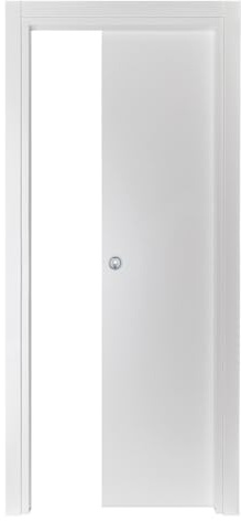 Porta Scorrevole in MDF, 210x60/70/80/90 cm, Design Moderno, Reversibile, con Kit Maniglie e Telaio (Micro Bianco, 2100x700)