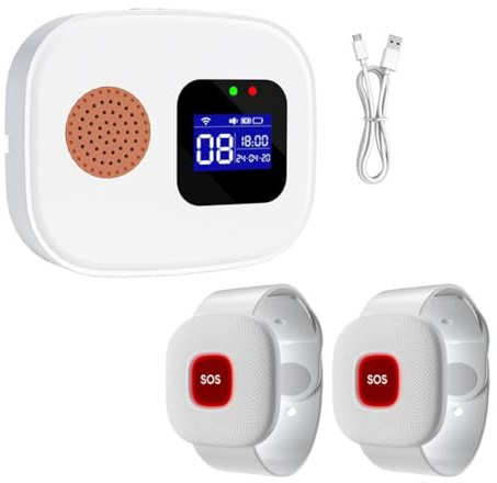 Muuookka WLAN-Pflegepager, Schwesternrufknopf für Senioren, Digitales Display, Krankenhaus-Alarmsystem, Rufglocke für Restaurants