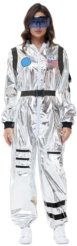 Astronaut Kostüm Herren Frauen,Faschingskostüme Damen,Astronaut Kostüm,astronauten kostüm,Weltall Raumfahrer Anzug,Spaceman Overall Outfit,Faschingskostüme Damen,für Karneval,Fasching,Mottoparty