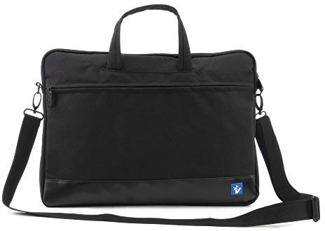 VulTech Borsa Tracolla Laptop 15-15,6, Custodia PC Compatibile con MacBook Pro/Air, HP, Lenovo, Dell, Asus – Vano Imbottito, Tasca Frontale, Fascia per Trolley, Tracolla Rimovibile, Nero