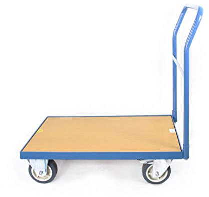 MILLMAN - Chariot Plateforme à Dossier de poussée - Grande capacité de Charge jusqu'à 300 kg - Large Plateau 800x500 mm - Chariot de manutention à 1 Dossier Multi usages pour Les Charges Lourdes