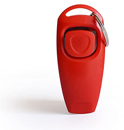 SagaSave 2-in-1 Hunde-Klicker, Hundepfeife, Hundetrainings-Clicker, effektiver Haustier-Clicker, Trainings-Clicker für Katzen, Welpen, Hunde, Haustiere, Rot, 1 Stück