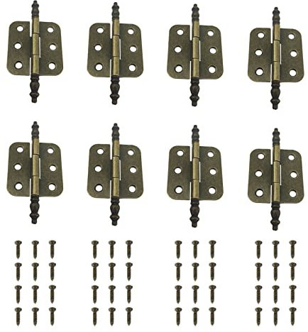 MsdeBersSKER Pliant Charniere Decorative Charniere Porte Placard Vintage Fer Charnière Porte Meuble Ancien avec 24 Vis pour Tiroir Armoire Boîtes(8 Pièces, 70x35MM)
