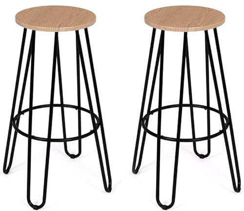 IDMarket - Lot de 2 tabourets de Bar Dublin Assise Ronde Design Industriel