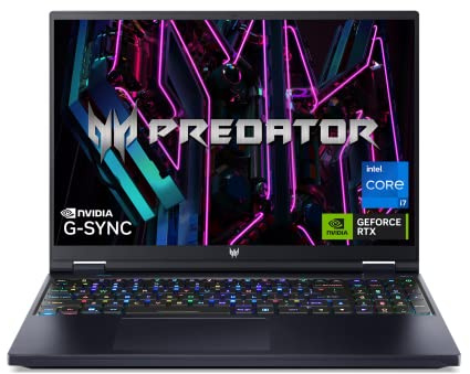 Acer Predator Helios 16 Gaming Laptop, 16 IPS 165Hz 2560x1600 Display, Intel 13th Gen i7-13700HX, 16GB DDR5 RAM, 1TB M.2 SSD, NVIDIA GeForce RTX 4060, American English RGB Keyboard, Windows 11 Home
