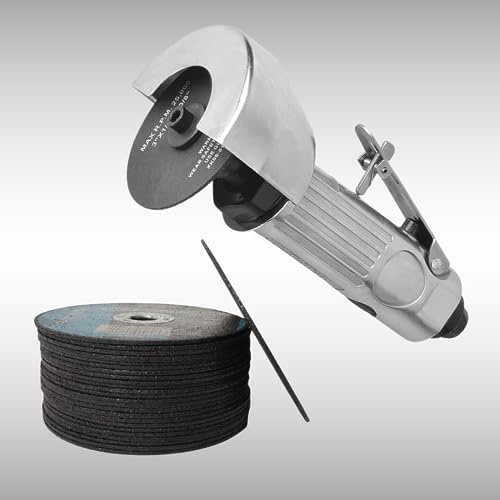 Dunnet Tools Outil de coupe d'air de 7,6 cm, coupe de disque de 7,6 cm, 75 mm, coupe à l'air de scie avec 25 disques meuleuse d'angle pneumatique mécanique hydraulique outils à main