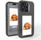 Ink case - IPhone 15 Pro Max E Ink Protective digital Phone Case for iPhone models with NFC Technology. Shockproof and Waterproof, No power needed. Image display reflecting on phone case (Dark grey)