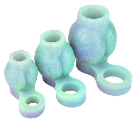Axcroo Silikon Penishülle Leuchtender Penis Sleeve mit Hodenring Großer Knoten Hohler Hund Dildo Tier Dog Hülle Extender Erweiterung Penismanschetten Dick Penisverlängerung Sexspielzeug Für Männer (M)