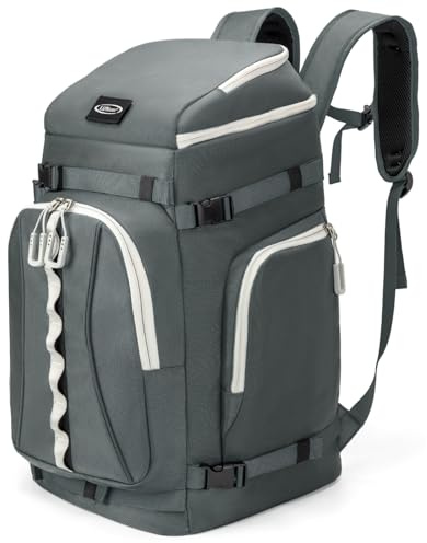 Lunidry Bolsa para botas de esquí, bolsa de esquí impermeable de 65 L y bolsa para botas de snowboard, mochila de viaje para esquí, snowboard, casco, gafas y accesorios