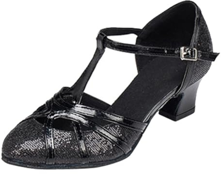 MGM-Joymod Chaussures de Danse Latine Modernes à Bout fermé et Bride en T - pour Les Mariages, Les soirées, Les bals - pour Femme