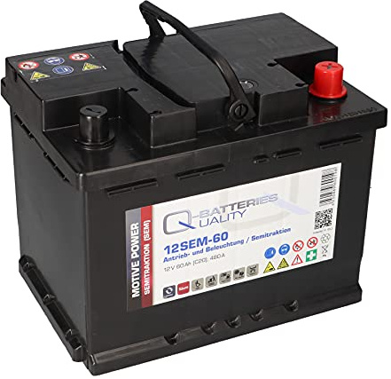 WSB Versorgungsbatterie 12V 60Ah Antrieb Solar Wohnmobil Boot Mover Schiff Batterie kompatibel zu FF 12 050, 955 01, 955 02, LFD60