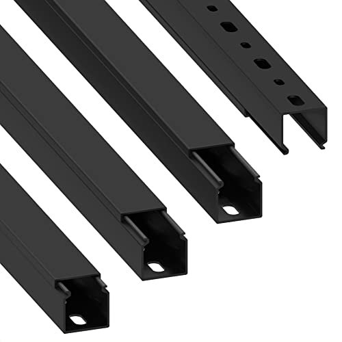 Cablecoach Habengut CC10110 Kabelkanal (mit Montagelochung im Boden) 25x25 mm aus PVC, Farbe: Schwarz, Länge 4 m (4 x 1 m Länge)