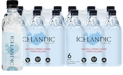 Icelandic Glacial Natural Spring Water, Unflavored, 330 ml (24 Count)