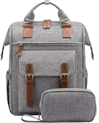 LOVEVOOK Rucksack Damen Groß, 17 Zoll Laptoptasche Schulrucksack Mädchen Teenager Reiserucksack Arbeitstasche mit Datenkabel-Beutel, Wasserdicht Schultasche Rucksäcke Daypacks für Schule Uni Business