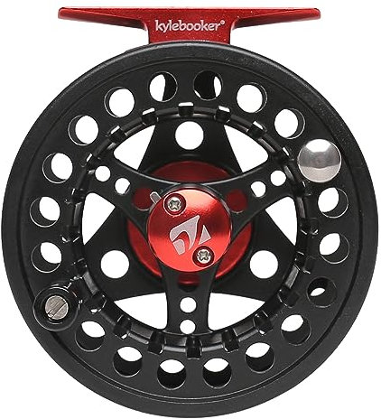 Kylebooker Fly Fishing Reel Large Arbor with Aluminum Body Fly Reel （7/8wt,Black）