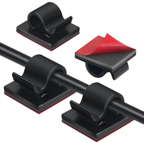 ZGTS 60 pezzi fermacavi, fermacavi autoadesivi fermacavi per luci esterne ganci per cavi adesivi per gestione cavi cavi per auto scrivania da ufficio parete decorazioni natalizie da appendere all'aper