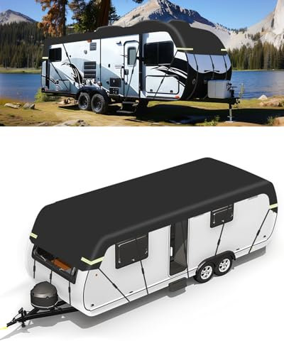 SUPAREE Cubierta Techo Caravana Funda Protectora para Autocaravana Funda Caravana Impermeable Protección UV Tela Oxford 210D con Tiras Reflectantes 6,5x3m
