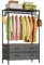 Uptyia Kleiderschrank, Esel Kleidung, Metallschrank für Aufbewahrung mit verstellbaren Regalen, mit 4 herausnehmbaren Schubladen, Schwarz, 90 x 40 x 180 cm