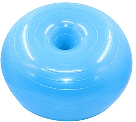 CORHAD Stabilitätsball Für Übungen Trainingsball Für Yoga Und Pilates Donut-Ball in Hellblau Inklusive Luftpumpe Für Fitness Und Gleichgewichtstraining