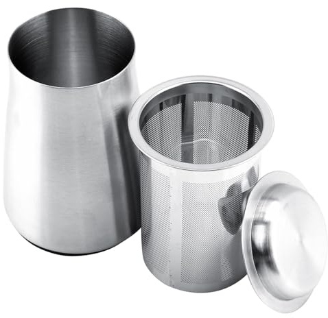 Stainless Steel Coffee Powder Sieve & Hand Crank Flour Sifter, Fine Mesh Reusable Coffee Filters with Lid, Coffee Mesh Strainer Sieve Cup for Cappuccino, Espresso, Baking (Multipurpose Kitchen Tool)