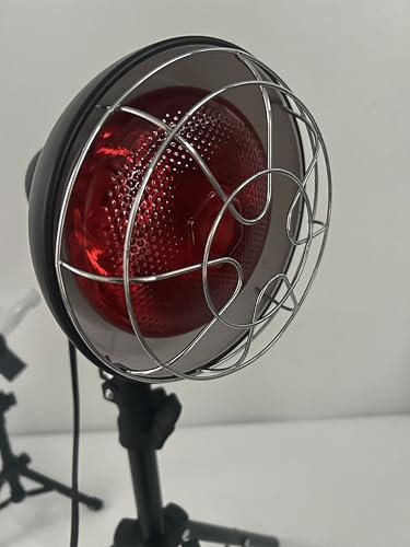 Rkdely Lampada a Infrarossi da Terra, 150W Lampada Infrarossi Riscaldante con Luce Rossa lampada Luce Rossa In Temperatura e Regolabili In Altezza con Timer