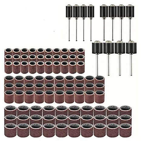 OVAQUIXI Steel Copper Sand Drum Sanding Kit 102PCS Sanding Bands and Roller for Polishing Cutting and Grinding Compact Design with Versatile Functionality UserFriendly Broad