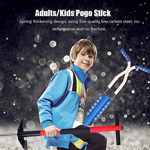 UPALDHOU Stick Pogo Blu+Bianco per Adulti, Giocattoli da Esterno per Bambini Comodi e Sicuri, Manici Antisciplinati Facili, Pioli, Adolescenti per Principianti, Adatti per 900 Mm-1400 Mm (Black)