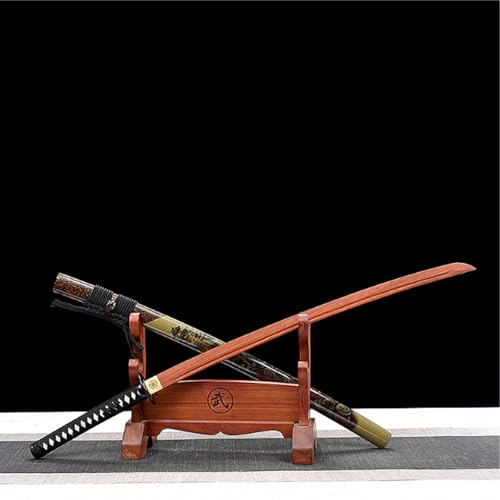 Katana Sword,Wooden Katana,Handmade Wooden Samurai Sword with Sheath 103cm Bokken for Display,Cosplay Collection and Kendo Training(Color:B)