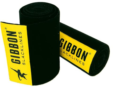 Gibbon Slacklines Baumschutz Gibbon Slacklines Treewear, Baumschutz, schwarzer Filz mit Klettverschluss mit gelbem Logo, Länge: 100 cm, Breite: 16 cm, Schutz für Band und Baum, schwarz, S, 18097