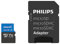 Philips Ultra Pro microSDXC Card 256 GB + SD Adapter UHS-I U3, Lesegeschwindigkeit bis zu 100 MB/s, A1 Fast App Performance, V30, Speicherkarte für Smartphones, Tablet, PC, Card Reader, 4K UHD Video