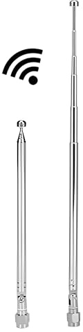 6 Abschnitte Teleskopantenne Silber FM Audio Antenne 40MHz-6G 0,8-Zoll Funkantenne Aluminium Ersatzantenne mit SMA Stecker für SDR Funkkommunikation
