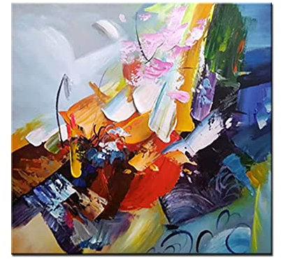 Acrylbilder, Farbtextur Farbabstimmung Minimalistisch Abstrakt Modern Großes Original Handgemaltes Messer Kunstwerk Gemälde Auf Leinwand Wandkunst Für Home Office Dekorationen Wohnzimmer,140X140