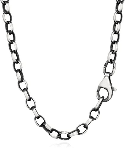 NKlaus 45cm collana a piselli in argento Sterling 925 ossidato per donna larga 3,1mm 13864