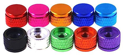 5 Stück M3 M3,5 M4 Aluminium bunte Rändelmutter Handfest anziehen Mutter Sackloch Computergehäusemuttern, Schwarz, M4