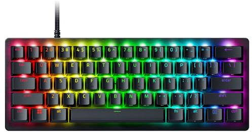 Razer Huntsman V3 Pro Mini - Analoge optische E-Sport Gaming-Tastatur 60% Format - Snap Tap & Rapid Trigger (Digitale Steuerungstasten, Doubleshot-PBT-Tastenkappen) QWERTY US-Layout | Schwarz