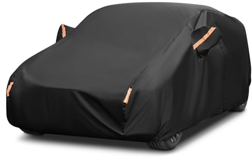 Car Cover Waterproof Premium Full Car Cover Outdoor Indoor Car Cover with Cotton,All Weather Rain Snow UV Dust Protection Hail Protector for Automobiles,Fit Hatchback Length(Up to 163/415cm)