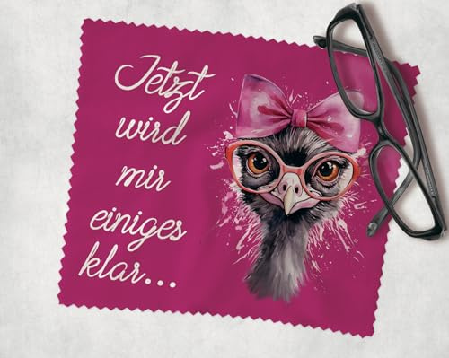 Farbwuselei Brillenputztuch Strauß pink Jetzt Wird Mir einiges klar Optikerqualität, 15x18 cm witzig Funny bedrucktes, lustiges, Mikrofasertuch