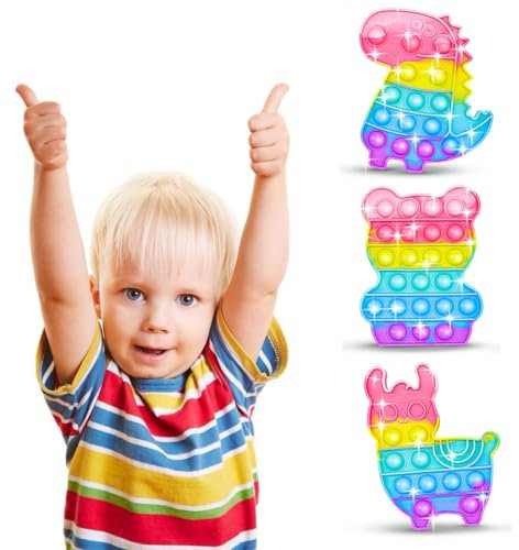3 Packs Popit Fidget Toy, Pop It Bubble Sensory Fidget Toy, Bubble Popet Antistress Spielzeug, Anti Stress Spielzeug für Kinder und Erwachsene Sensorik
