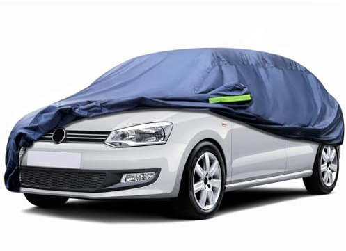 Svnqney Autoabdeckplane 10 Schichten Vollgarage Autoabdeckung Vollgarage Staubdicht Wasserdicht Autohülle Autoplane Car Cover für VW Polo 1981-2024
