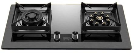 Cuisinière À Gaz 2 Brûleurs, Cuisinière En Cuivre Moulé En Acier Titane, Cuisinière De Conversion GPL/GN Avec Protection Contre L'extinction Et Minuterie, Adaptée À La Maison Et Au Camping-car(NG)