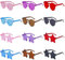 Vookkp 12 Paar Bunte Party Sonnenbrillen, Magische Farben Party Brille, Partybrillen Erwachsene Kinder, Randlose Sonnenbrillen 2-Stile/Stern/Rund, Hippie Brille für Fasching Foto Requisiten