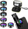 Kit de objetivo 6 en 1 para teléfono móvil, lente ojo de pez de 205°, gran angular de 140° 0,4X, objetivo macro 25X, lente de filtro ND32/CPL, filtro de estrella, adaptador universal de clip para