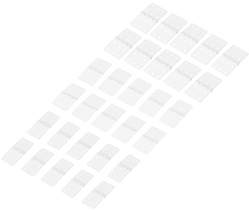 sourcing map Charnières RC 2,5 cm x 1,3 cm, 2,8 cm x 1,5 cm, 3,6 cm x 0,8 cm, modèle réglable, modèle d'avion télécommandé, ailes d'avion pièces carrées en plastique, 30 pièces