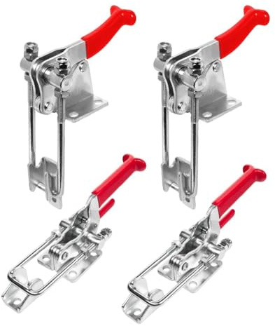 Giwnhvx 4Pack Toggle Clamps W/Adjustable U Bolt Latch, 90 Degree Vertical (40344) and Self-Lock (40341), 2 of Each
