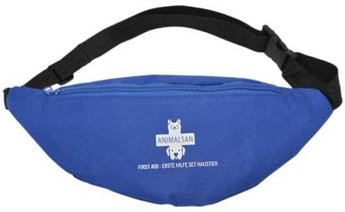 Animalsan Erste-Hilfe-Set für Hunde & Katzen – Bauchtasche mit Wundspray, Kompressen, Zeckenhaken, Verband & Pinzette – handliches Reise- & Notfallset für unterwegs & zuhause