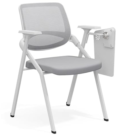 Modern kontorsstol med bord och hjul Hopfällbar fåtölj för hemmakontor, skola, konferensrum, ergonomisk skrivbordsstol för utbildning och vardagsrumsmöbler